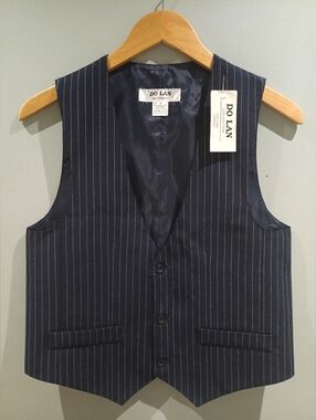 BNWT Dolan Collection Navy Pinstripe Waistcoat Vest